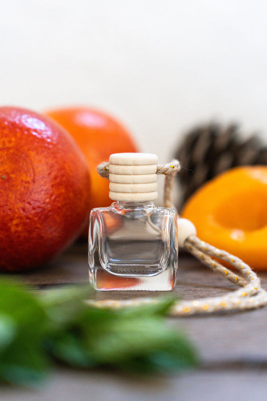 gathered mint + nectarine | clear | car diffuser