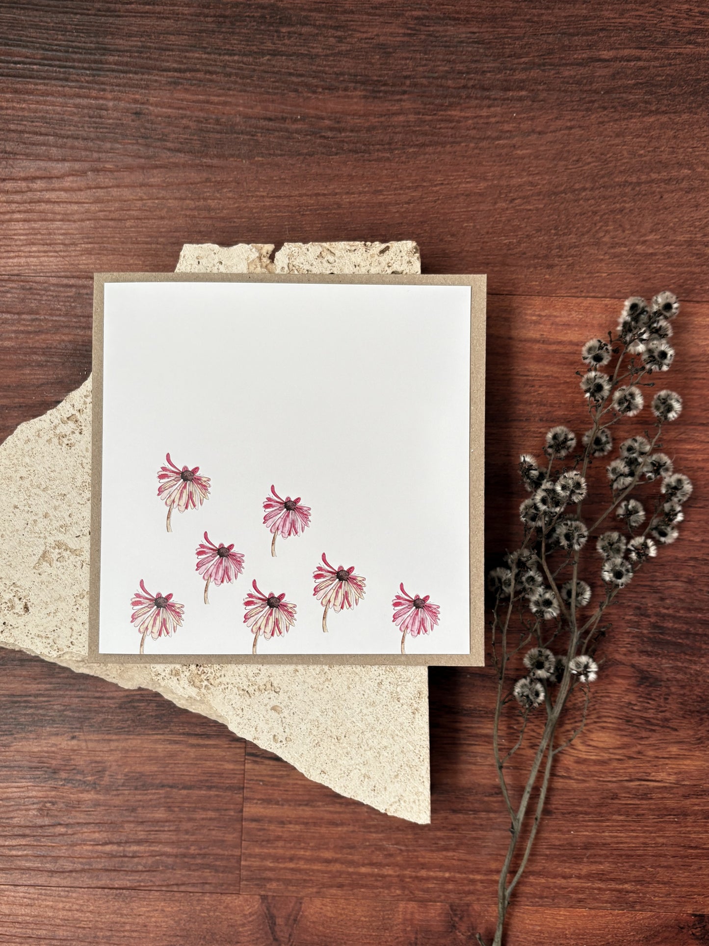 blank echinacea cluster card