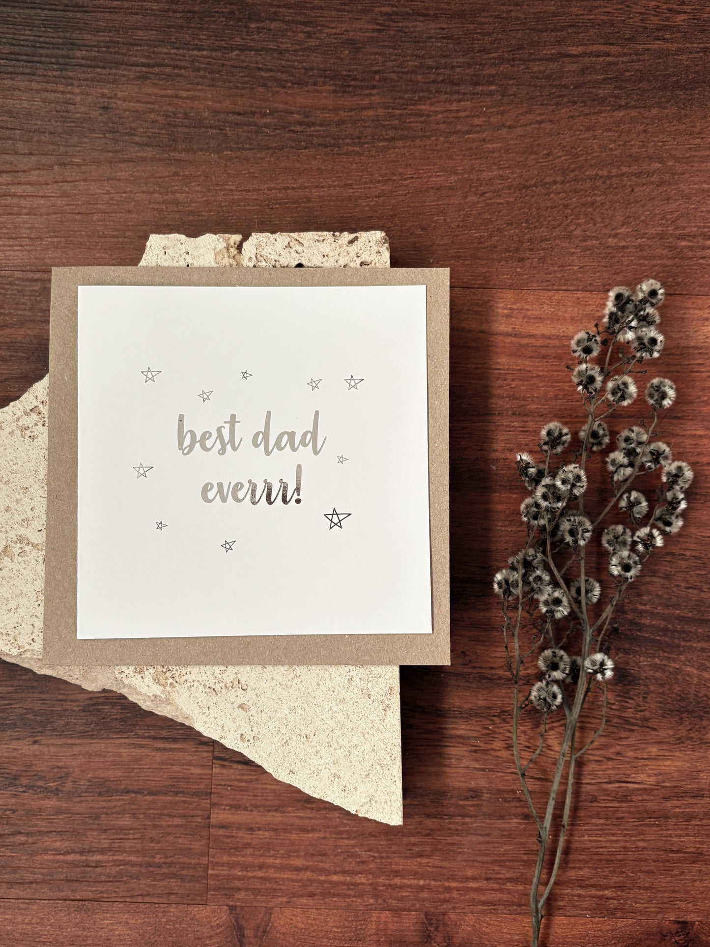 best dad ever silver foil card
