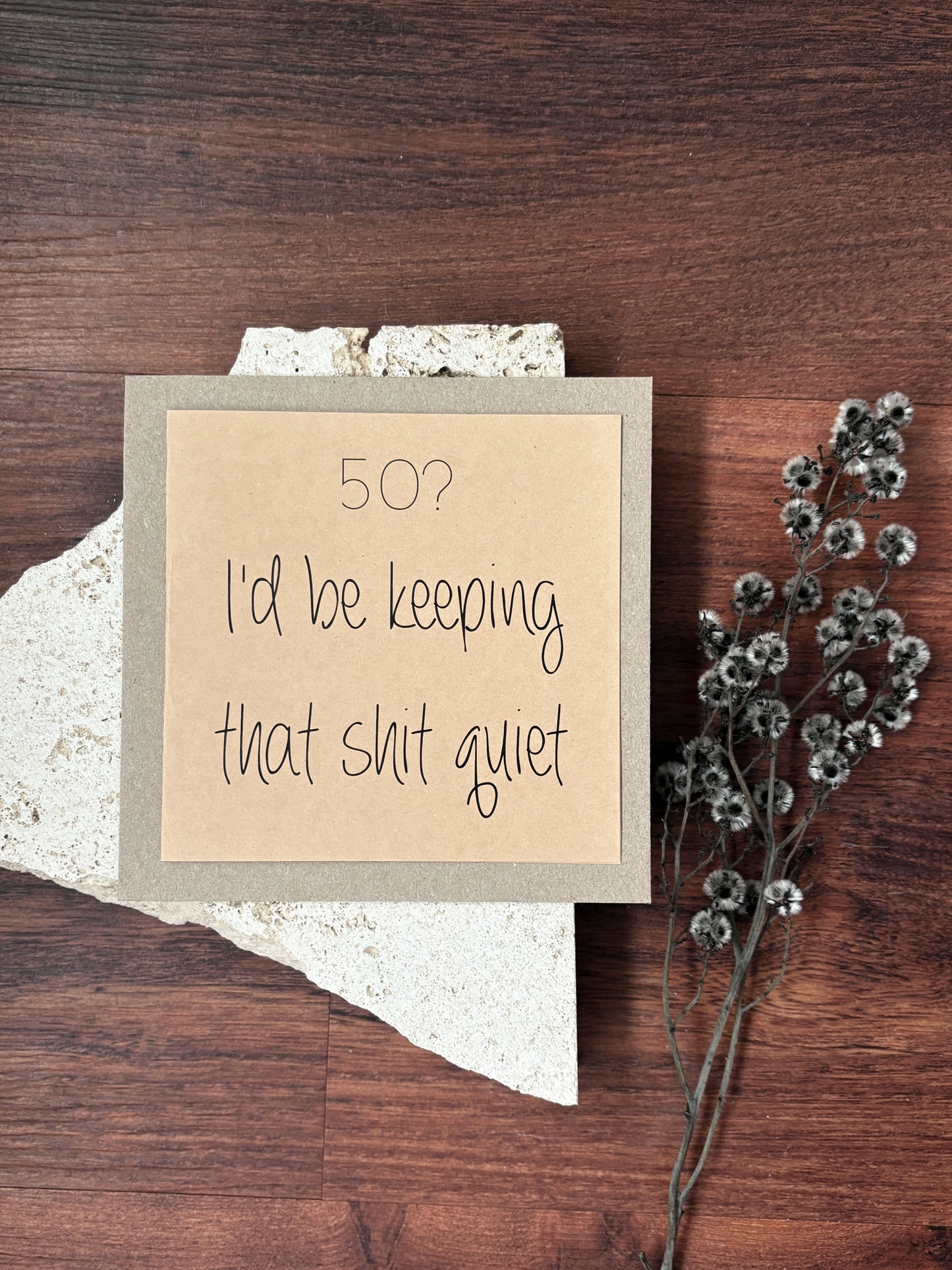 50? I'd be keeping that shit quiet card