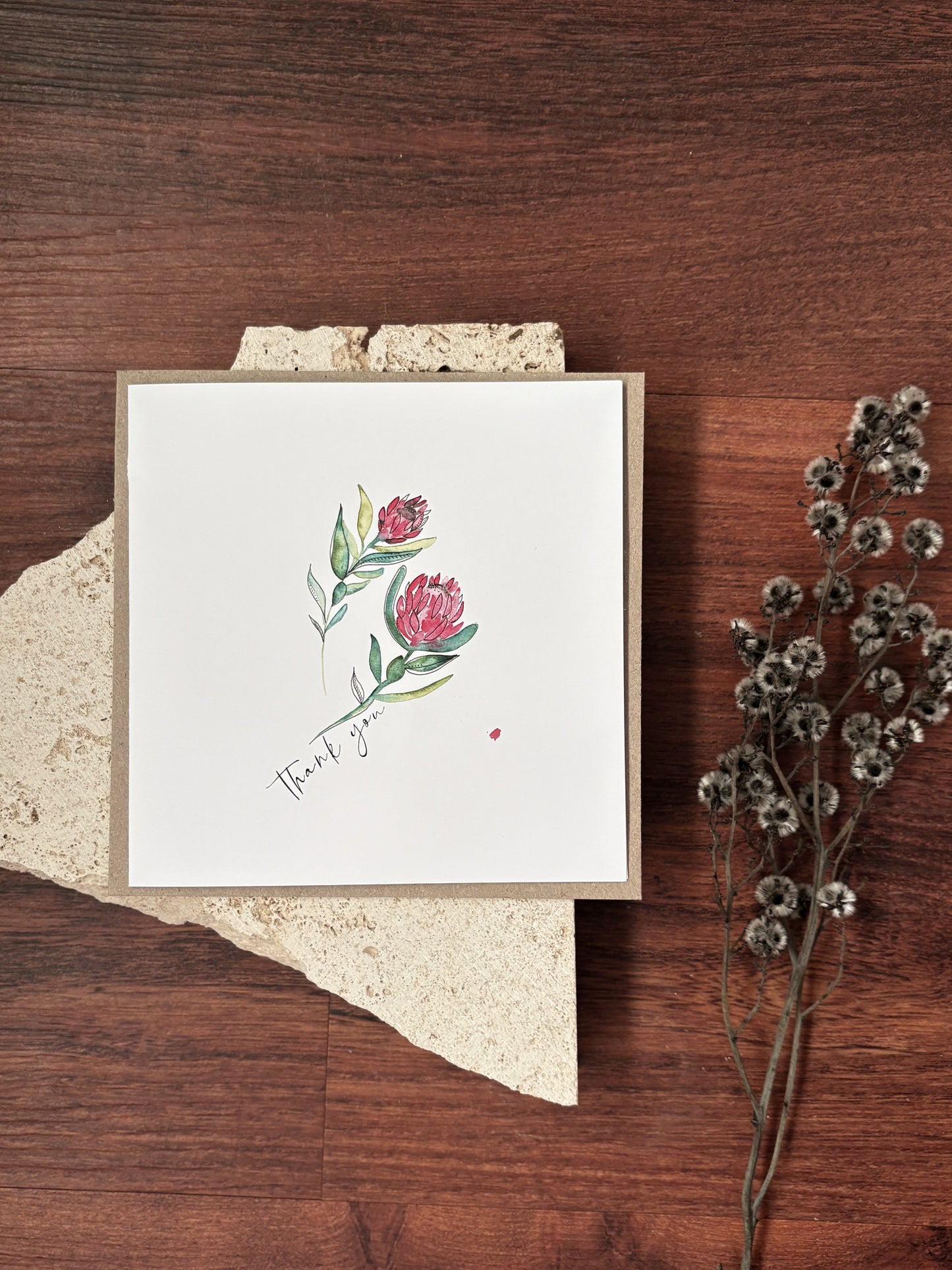 thank you protea card