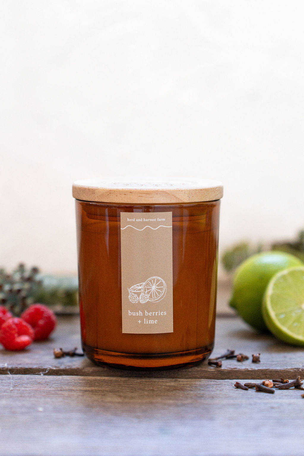 bush berries + lime | amber | soy candle | 50 + hrs