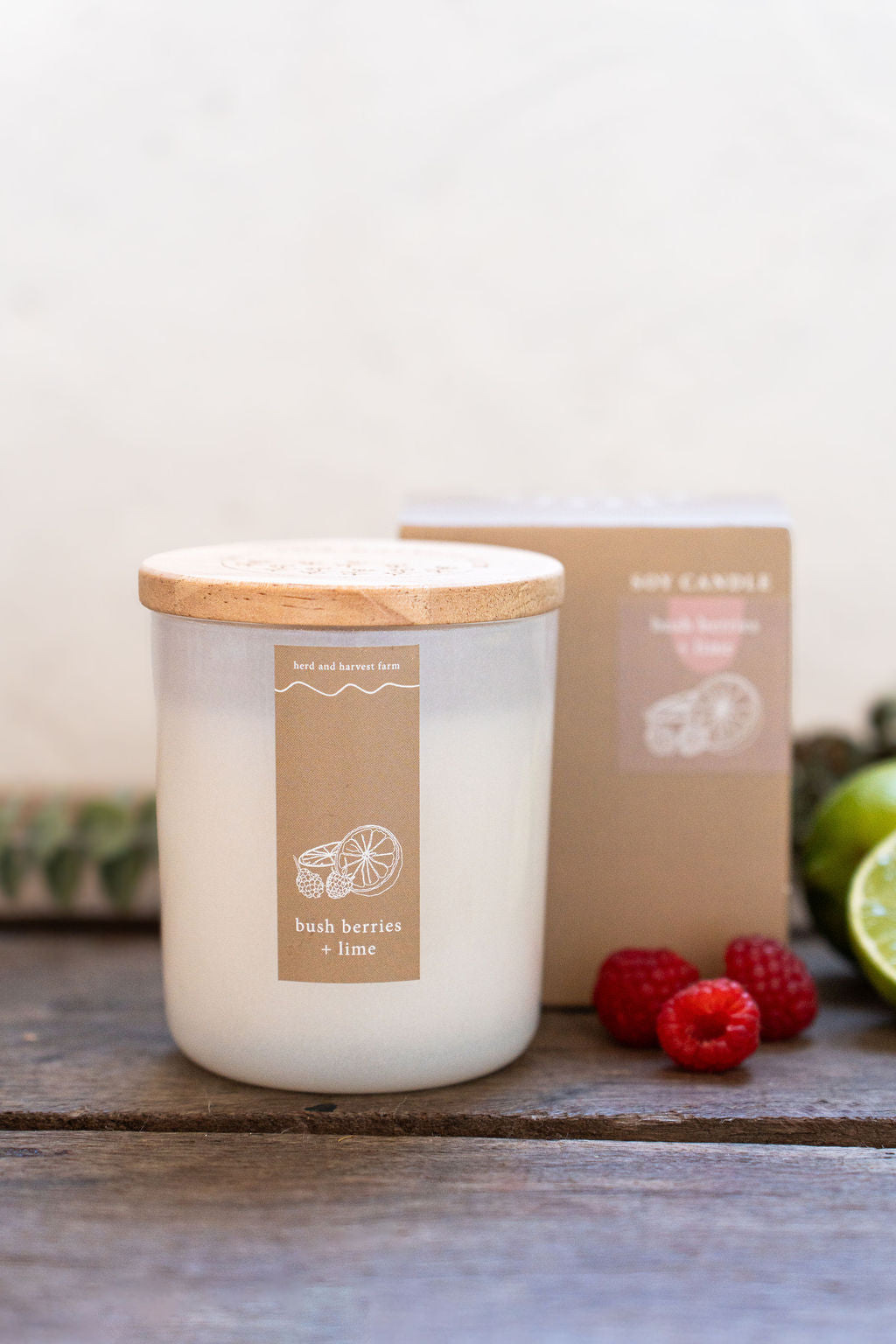 bush berries + lime | white | soy candle | 50 + hrs