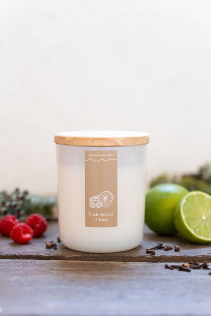 bush berries + lime | white | soy candle | 50 + hrs