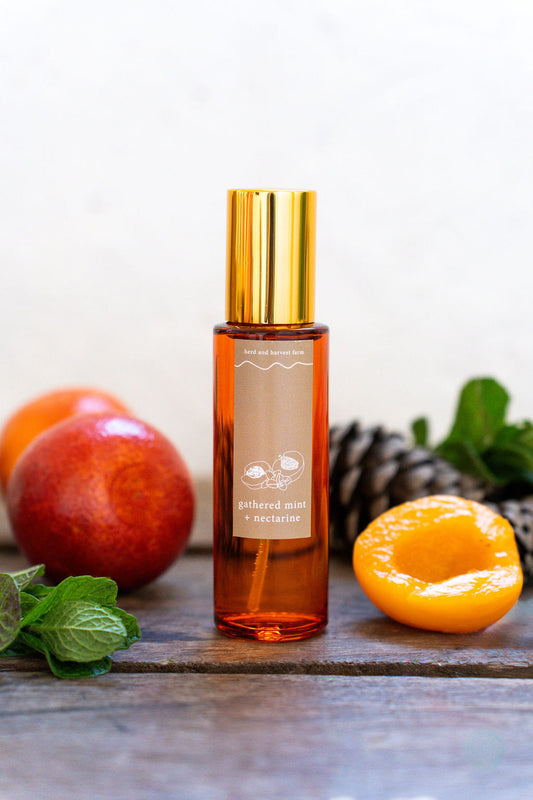 gathered mint + nectarine | amber | room spray