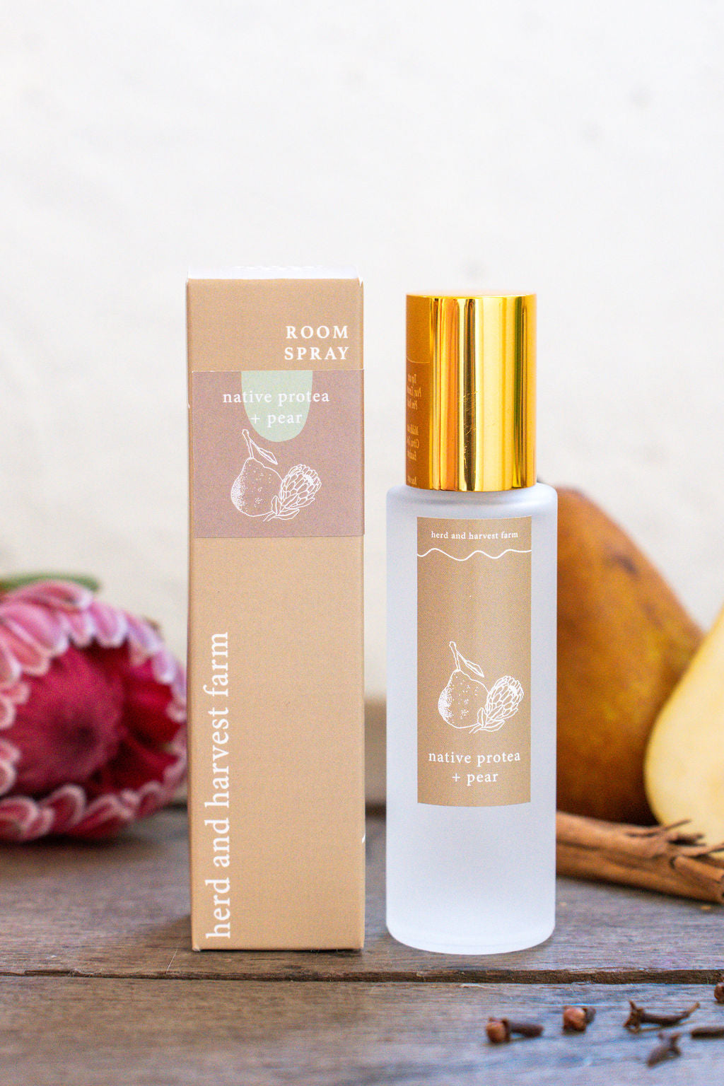 native protea + pear | white | room spray