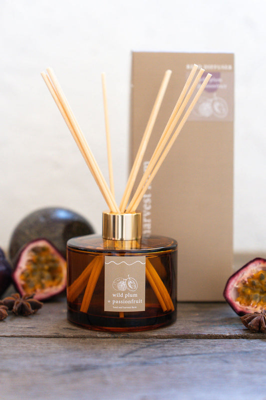 wild plum + passionfruit | amber | reed diffuser