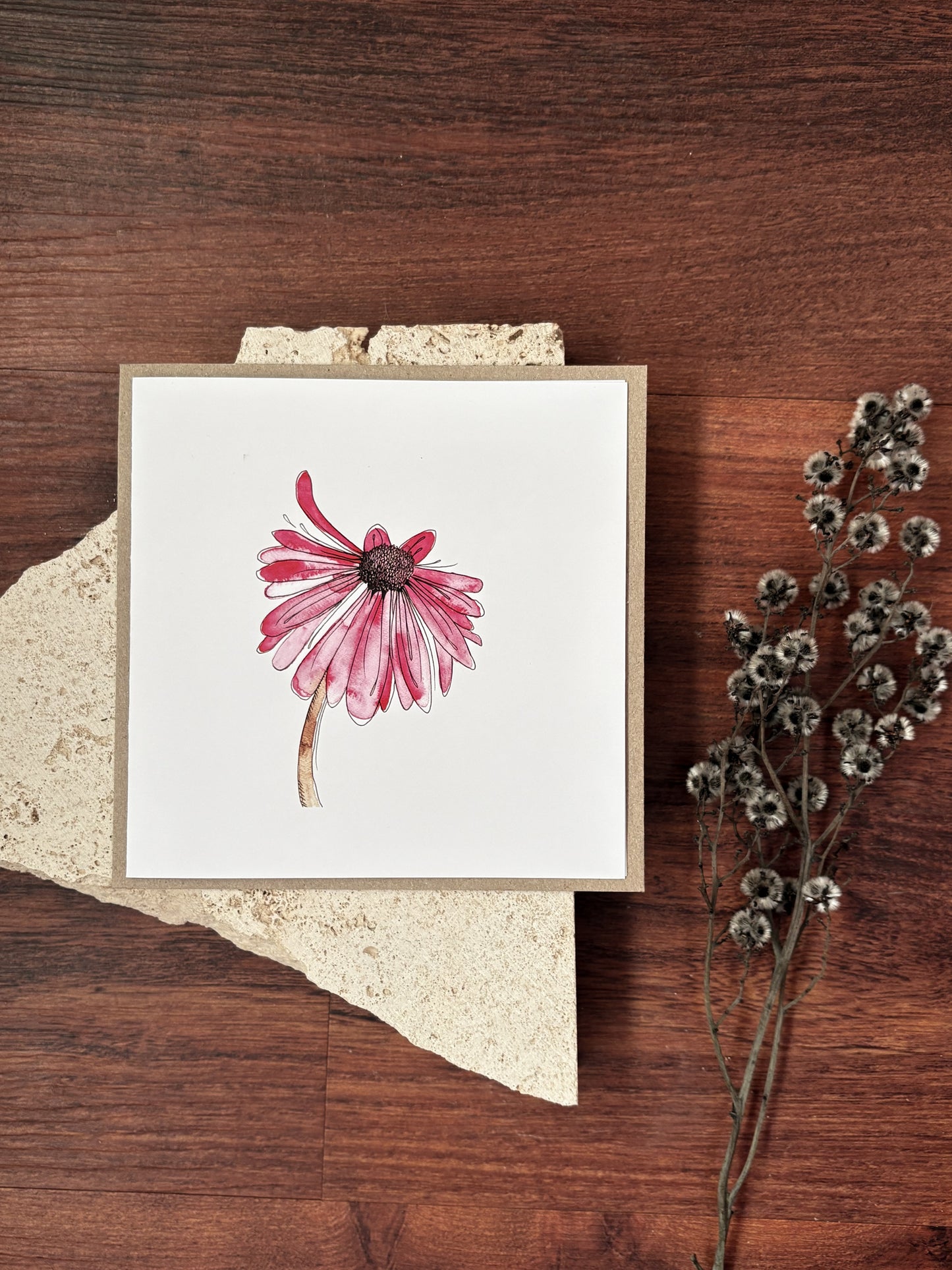 blank echinacea single card