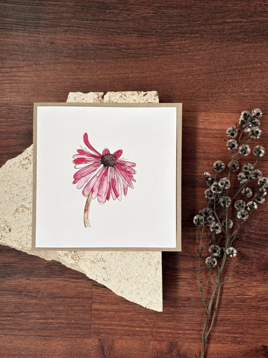 blank echinacea single card