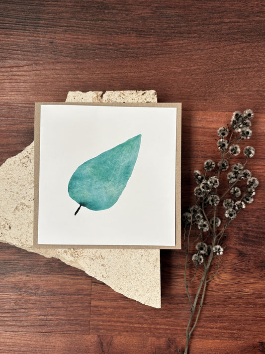 blank green leaf card