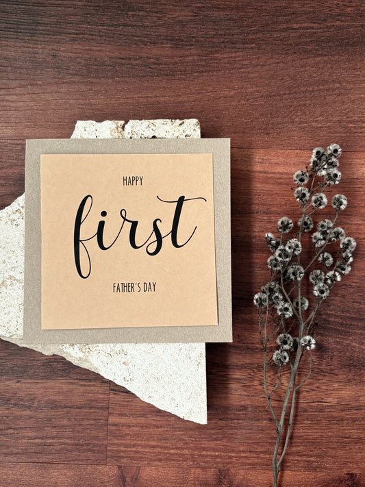 happy first fathers day kraft card