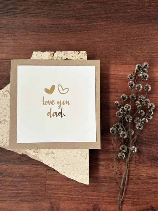 love you dad gold foil card