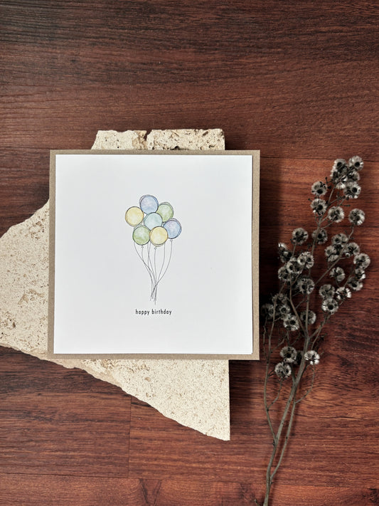 happy birthday balloons card