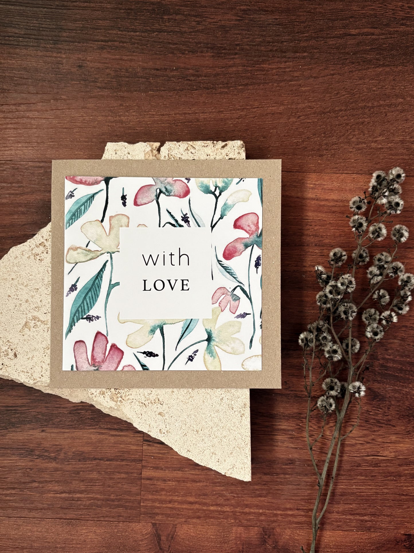 with love floral card
