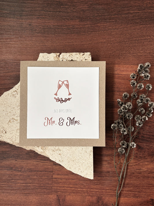 365 days until mr & mrs pink foil card