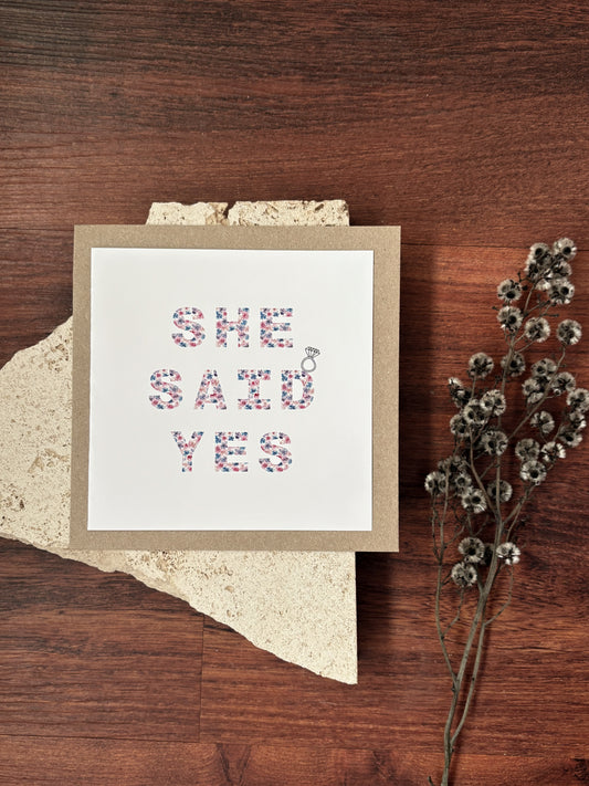 she said yes card